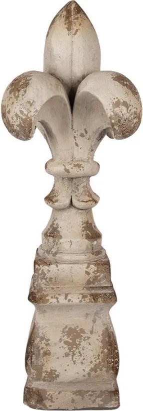 Béžová antik dekorácia ľalia Fleur-de-lis - Ø 25*66 cm