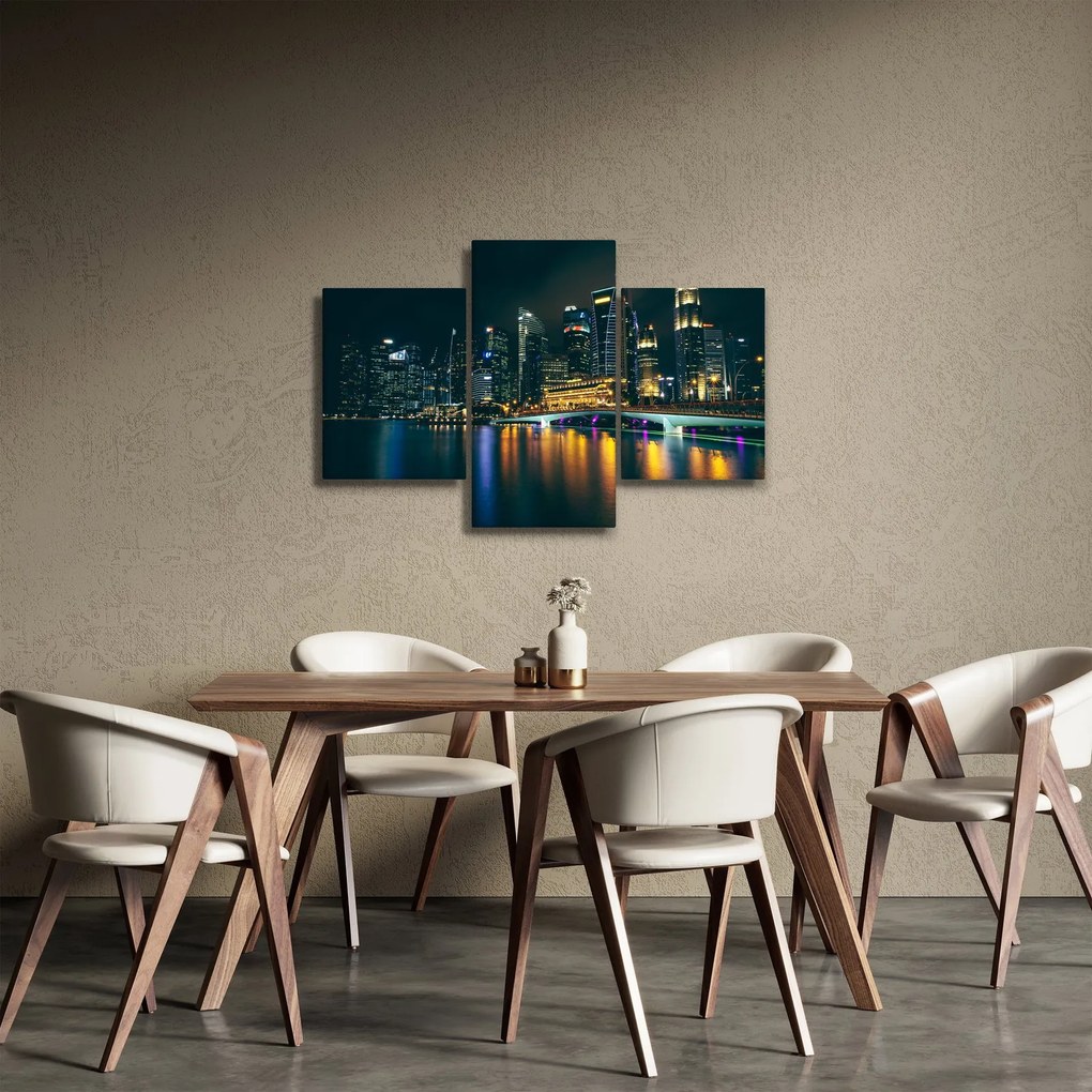 Obraz nočného Singapuru (90x60 cm)