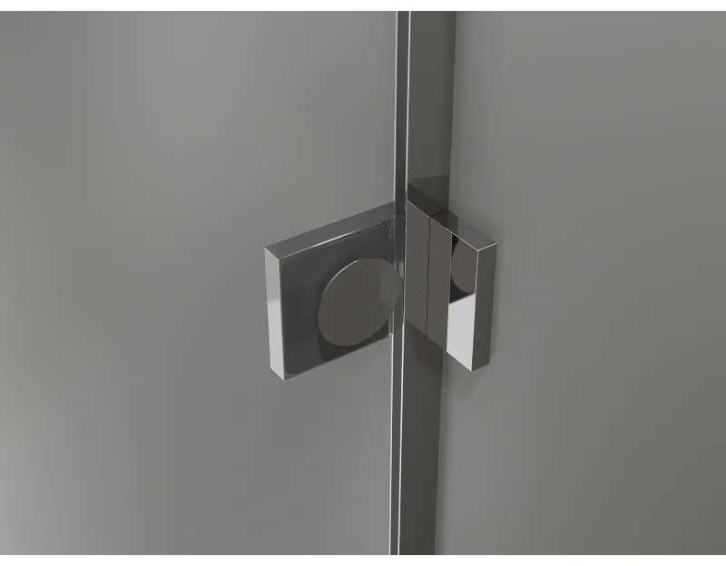 Mexen, Mexen Lunar L Otočné ľavé sprchové dvere 80 cm, priehľadné, chróm - 834L-080-000-01-00-L