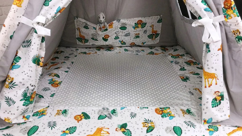 Detský stan teepee (típí) LUXURY s doplnkami - JUNGLE