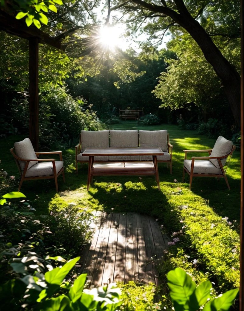 Záhradná nábytková súprava Tulum – hliníková, s 3-miestnou pohovkou a vysokým stolíkom