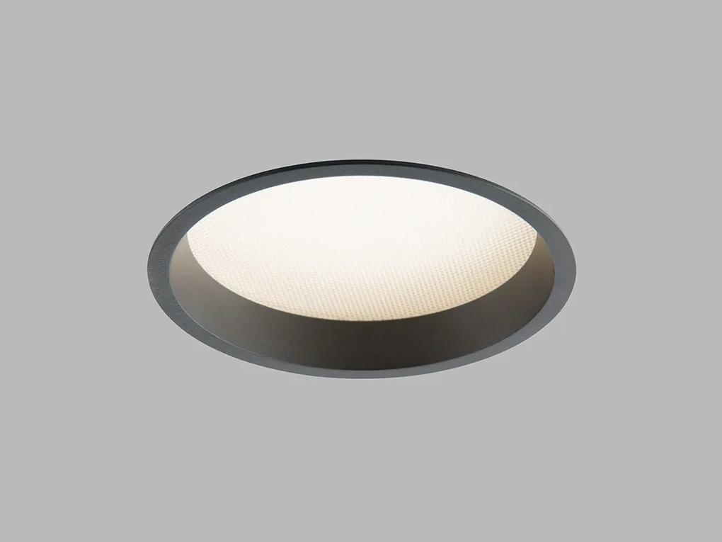 LED2 Zápustné kúpeľňové LED osvetlenie ZETA, 25W, teplá biela, okrúhle, čierne, IP44