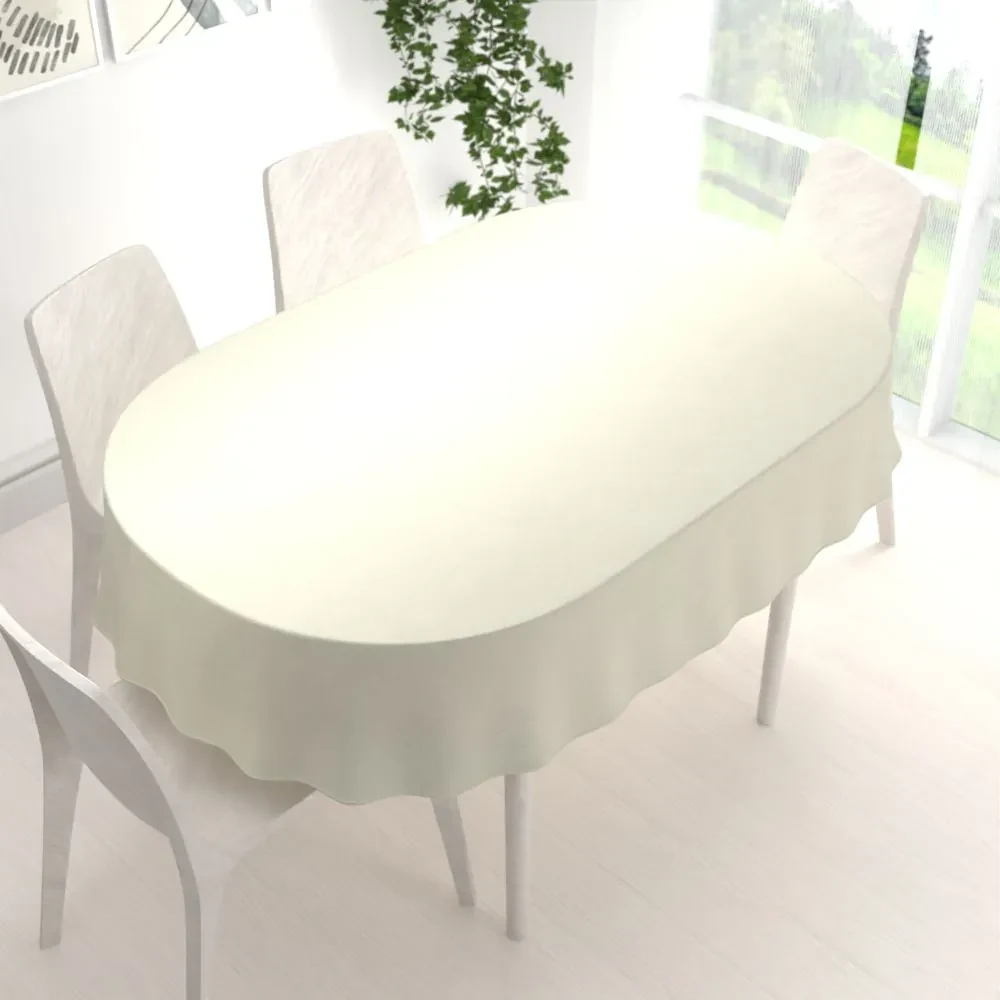 Biante Zamatový oválny obrus Velvet Prémium SVP-003 Smotanový 140x220 cm