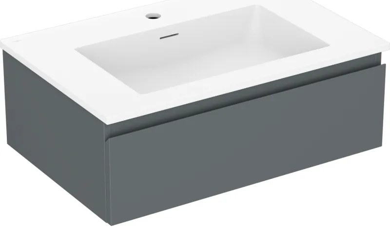 Mexen Orio, kúpeľňová skrinka 70 cm s umývadlom Otis, 1 zásuvka, grafitová matná/biela matná, 91A10-07023-1-BF66-W18M01
