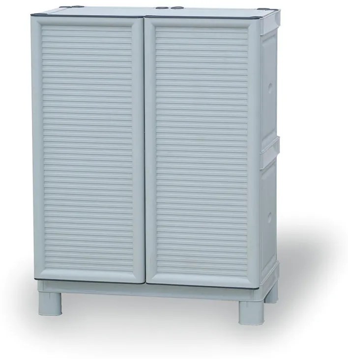 ArtPlast Plastová skriňa policová, nízka, 700 x 390 x 920 mm, sivá