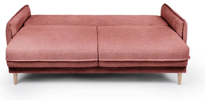 Červená rozkladacia pohovka z textílie buklé 215 cm Patti – Bonami Selection