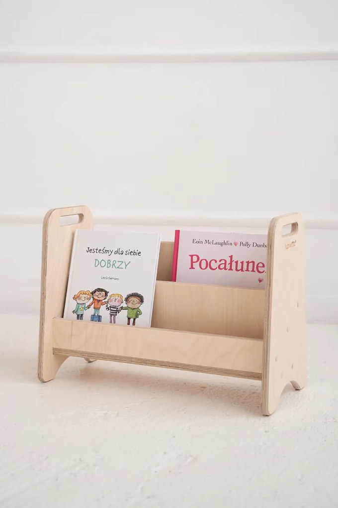 Prenosná Montessori knižnica, prírodná - 52 x 24 cm