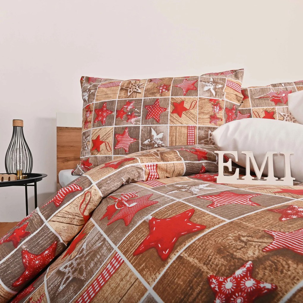 Vianočné bavlnené obliečky Ginger EMI: Štandardný set jednolôžko obsahuje 1x 140x200 + 1x 70x90