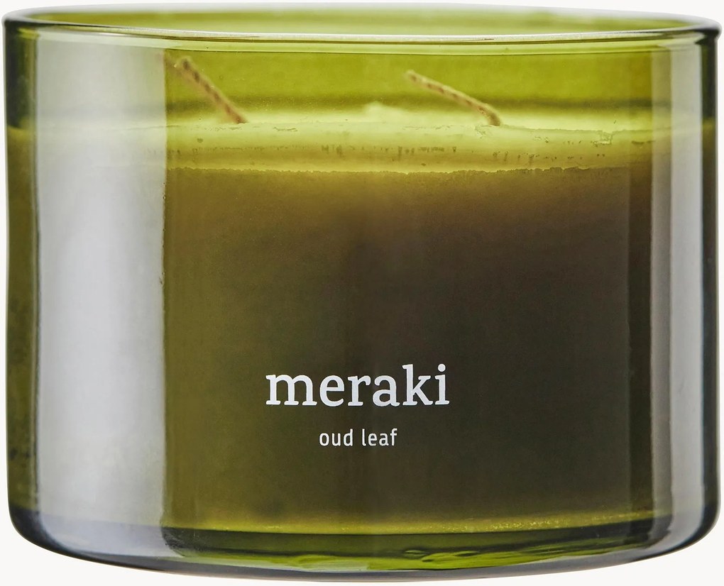Trojknôtová vonná sviečka Oud Leaf (ruža, cédrové drevo, jazmín, kosatec a konvalinka)