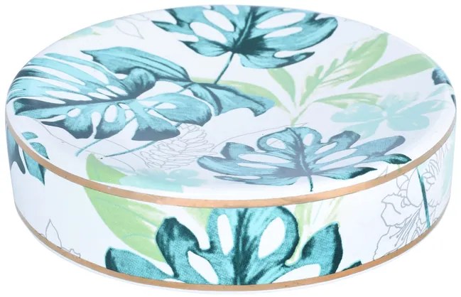 BISK Erga Samoa, keramická miska na mydlo na postavenie, biela-viacfarebné, ERG-08202