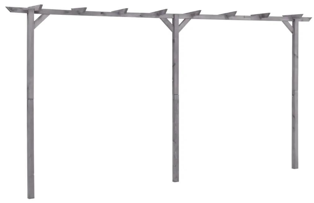 Záhradná pergola, sivá 400x40x205 cm, impregnovaná borovica