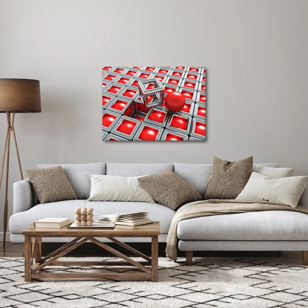 Obraz - 3D metalická abstrakcia (70x50 cm)