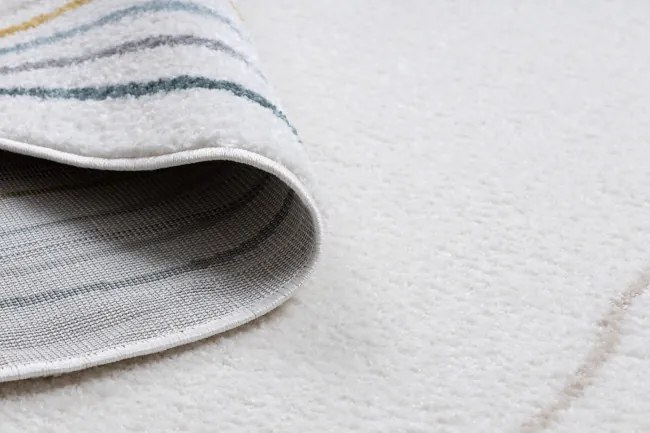 Koberec FUSION Shape 5707 biely / tmavozelený