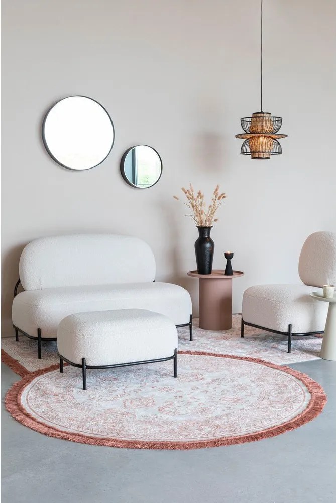 Krémová pohovka z textílie buklé 125 cm Polly – White Label