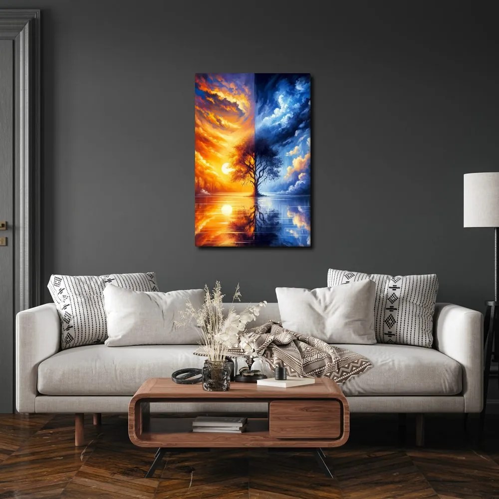 Obraz strom života medzi dňom a nocou