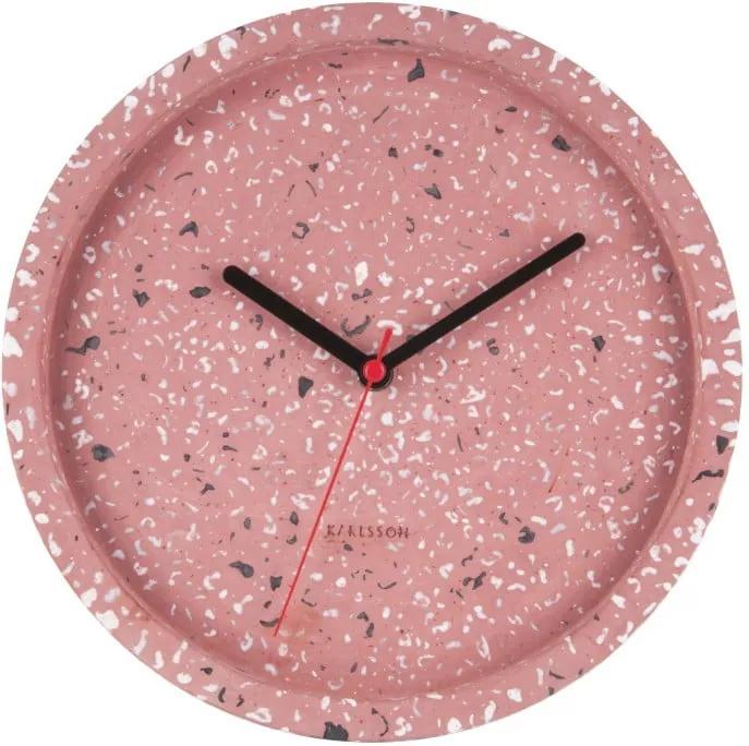 Ružové nástenné hodiny Karlsson Tom, Ø 26 cm