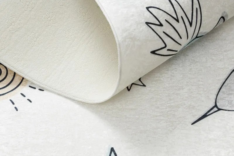 Dywany Łuszczów, Detský kusový koberec Bambino 1278 Space rocket cream, 140x190, viacfarebná, detská izba