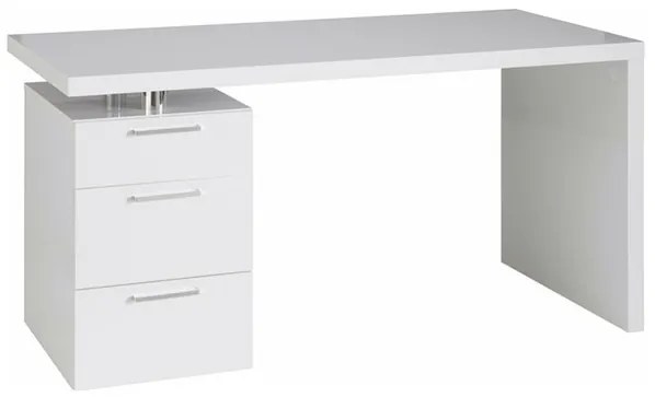 Sconto Písací stôl BRADEN biela/vysoký lesk