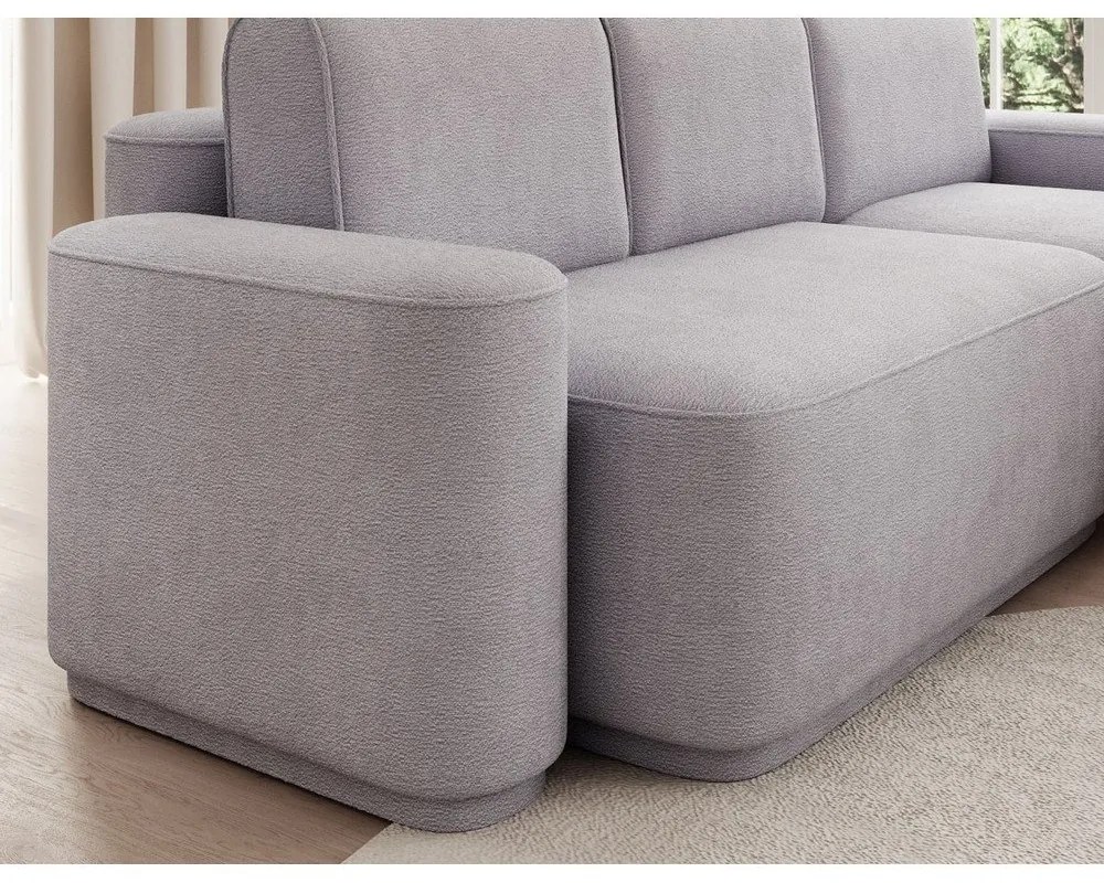 Svetlosivá ženilková rozkladacia/s úložným priestorom rohová pohovka (pravý roh/s leňoškou) Aurumm – ELTAP