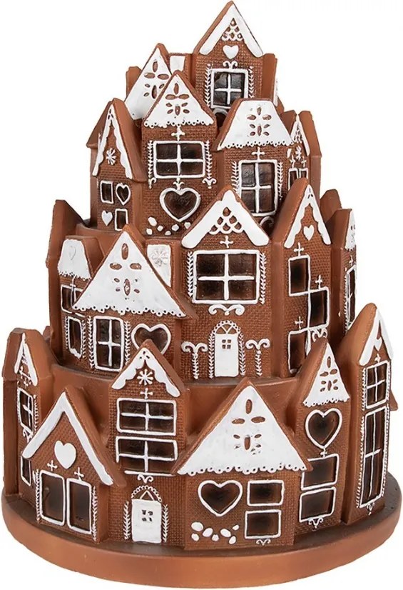 Svietiaca perníková veža z chalúpok Gingerbread House - Ø 21 * 26 cm/ 3*AAA
