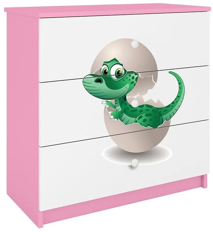 Detská komoda Babydreams ružová – Dino
