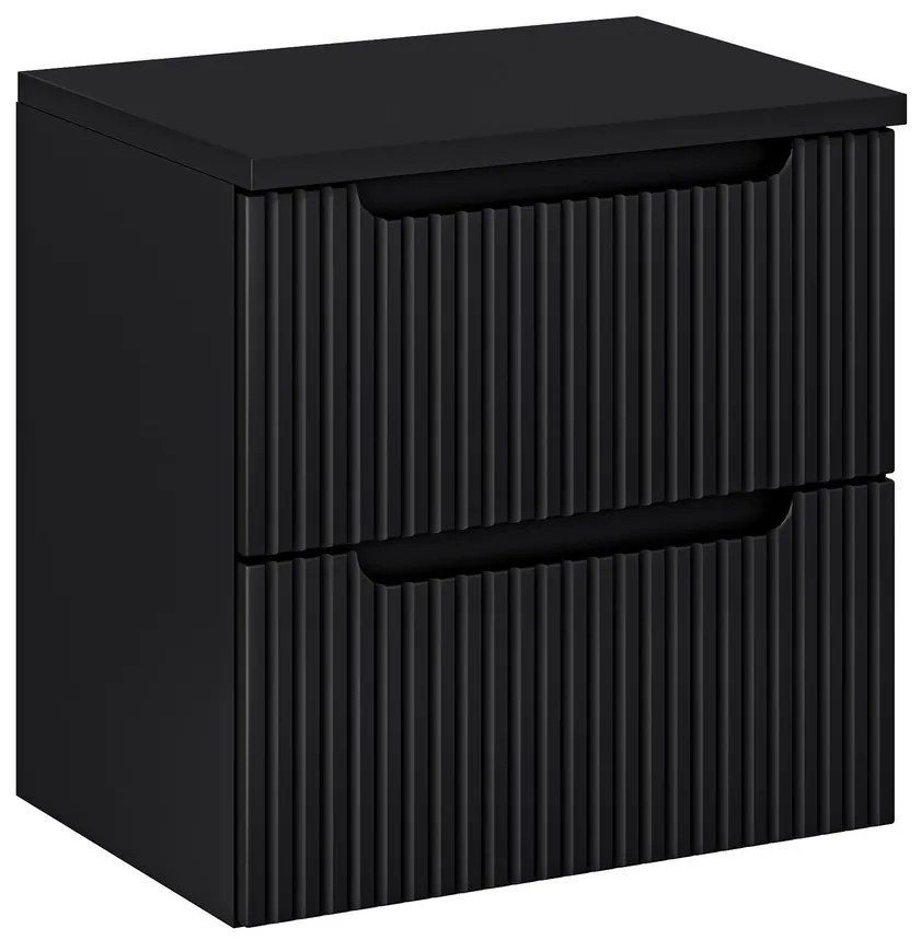 Závěsná skříňka Nova Black I s deskou 60 cm černá