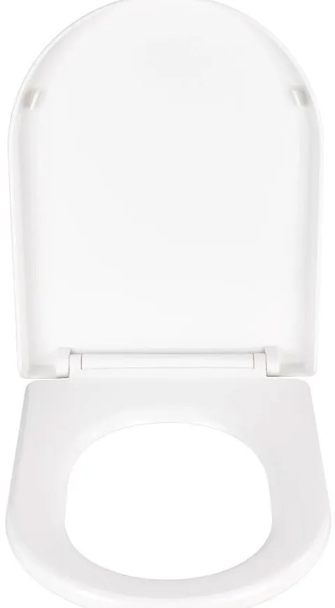 Biele WC sedadlo s jednoduchým zatváraním Wenko Calla, 47 × 35,5 cm