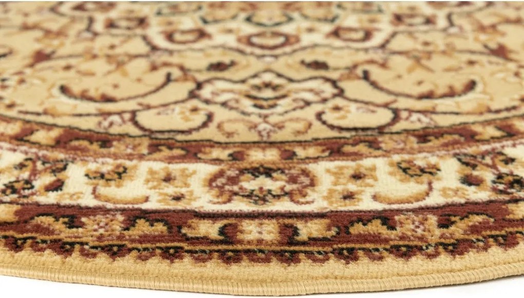 TA Koberec F740A SVETLO BÉŽOVÉ KOLESO ATLAS PP Rozmer: 140x140 cm