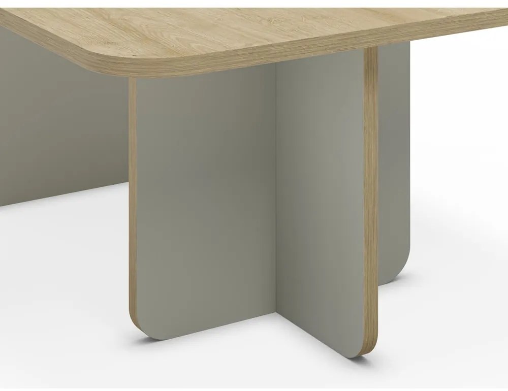 Svetlozelený/v prírodnej farbe konferenčný stolík s doskou v dubovom dekore 56x100 cm Hillary – Marckeric