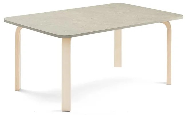 Stôl ELTON, 1200x800x530 mm, linoleum - šedá, breza