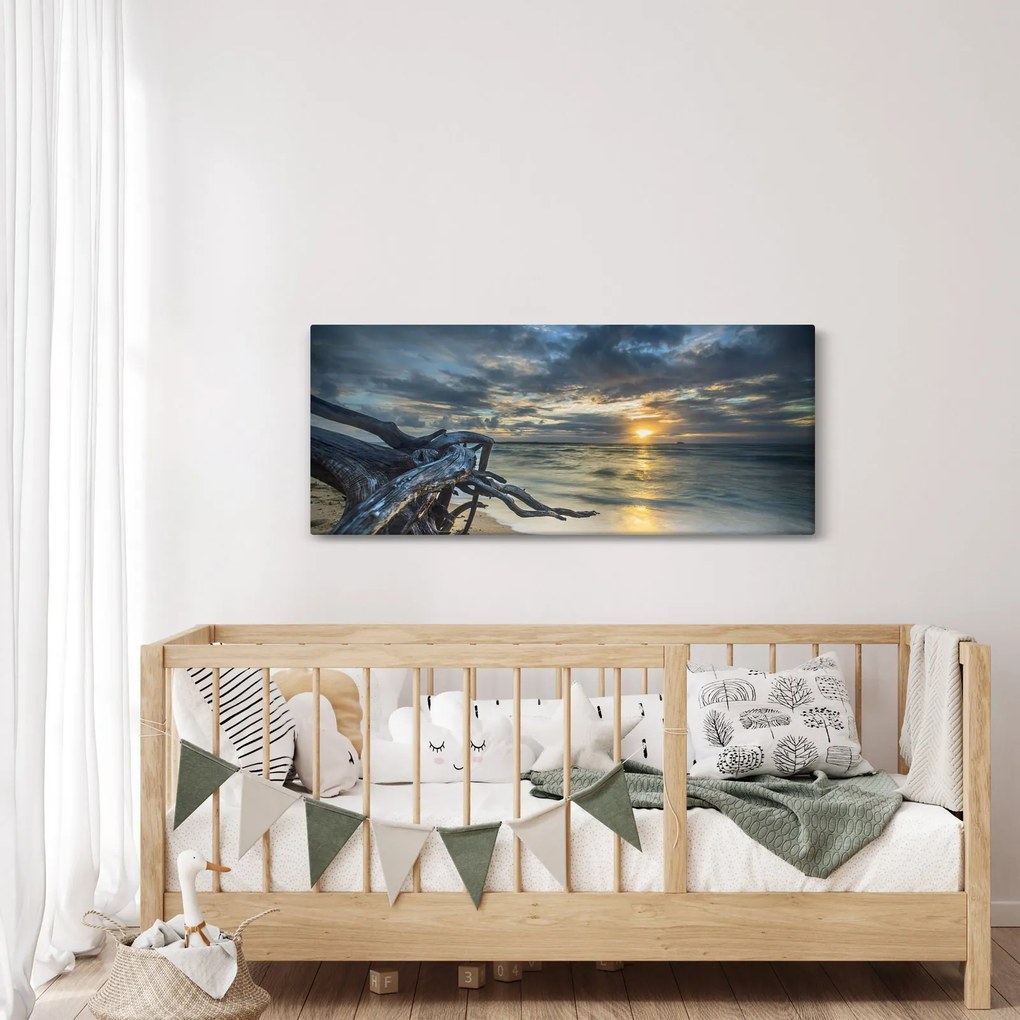 Obraz mora pri západe slnka (120x50 cm)