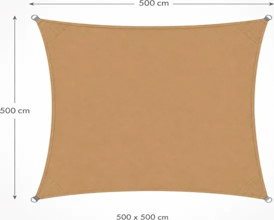 Tieniaca plachta štvorec 5x5m 10189 piesková 200g/m