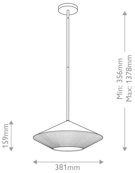 Alora Mood ALM-DAPHNE-P-L-MB - Luster na tyči DAPHNE 1xE27/60W/230V pr. 38,1 cm