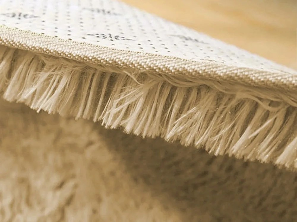 TZ Hnedý okrúhly shaggy koberec Lana Rozmer: 200