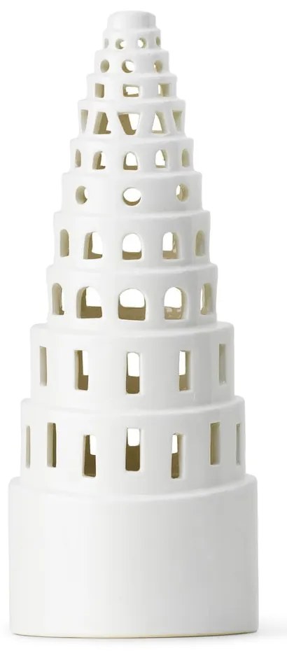 Biely keramický vianočný svietnik Kähler Design Lighthouse, ø 9 cm