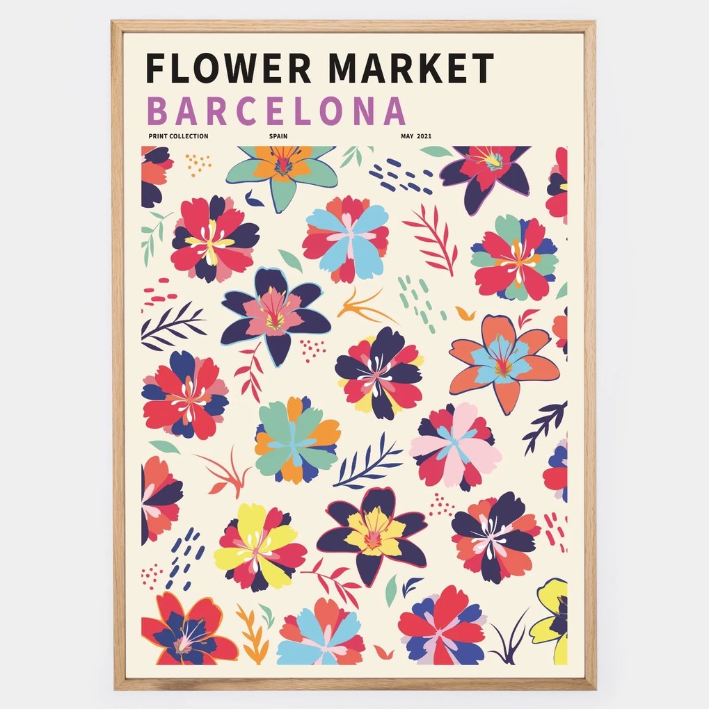 Plagát Flower Market Barcelona