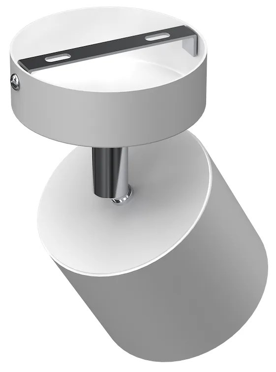 Bodové svietidlo Dixie, 1x biele kovové tienidlo, w/ch