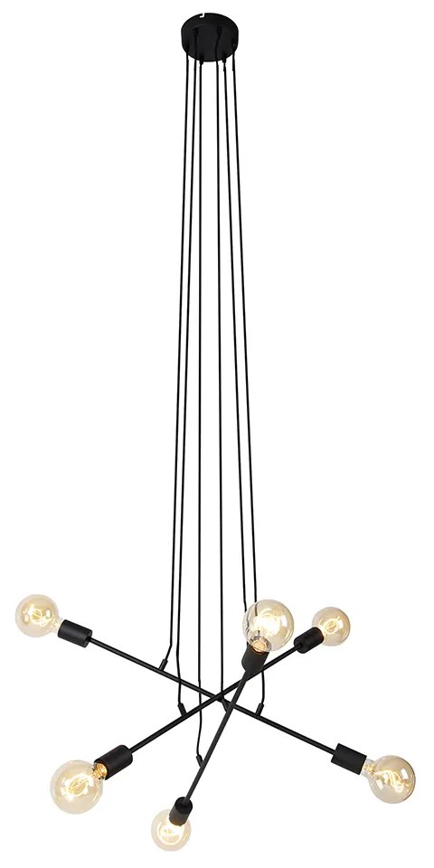 Moderné závesné svietidlo čierne 80 cm 6-svetlo - Sydney