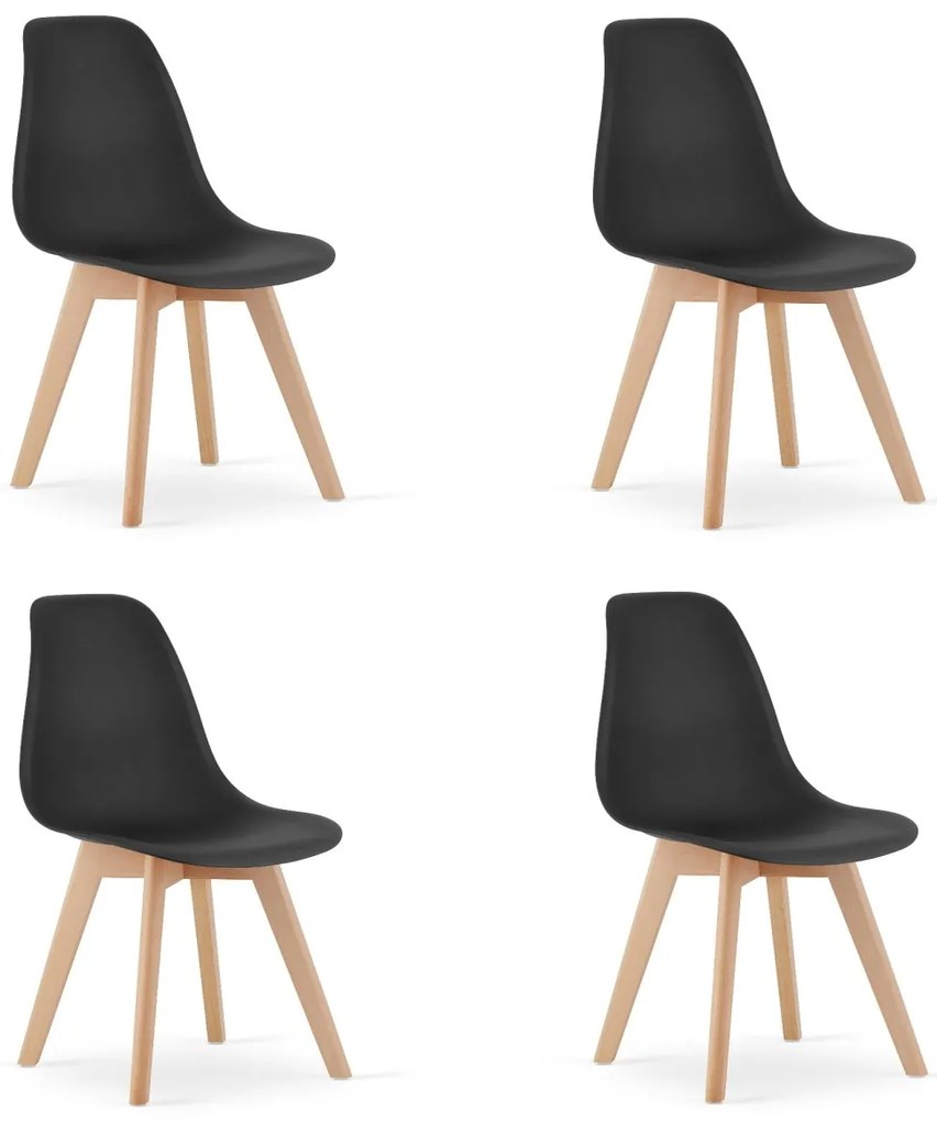Súprava 4ks jedálenských stoličiek KITO čiernych