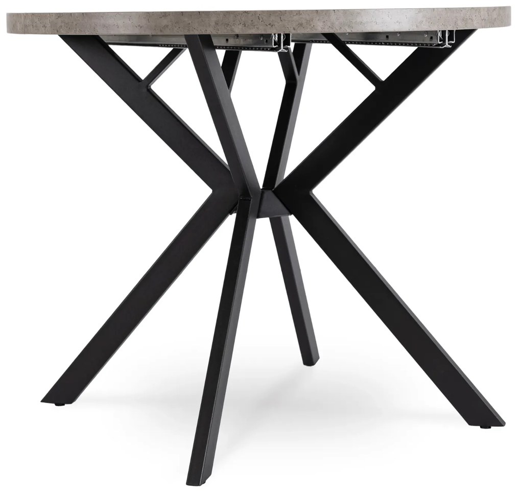 PROXIMA.store - Okrúhly rozkladací stôl LUGO FARBA: čierna, FARBA NÔH: dub