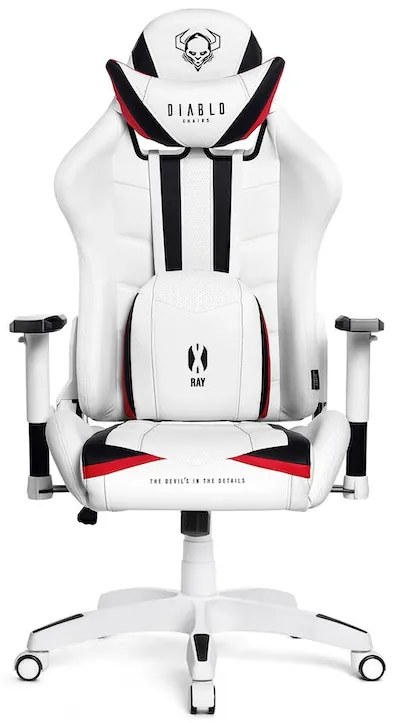 Herné kreslo Diablo X-Ray Normal Size: Bielo-čierne Diablochairs