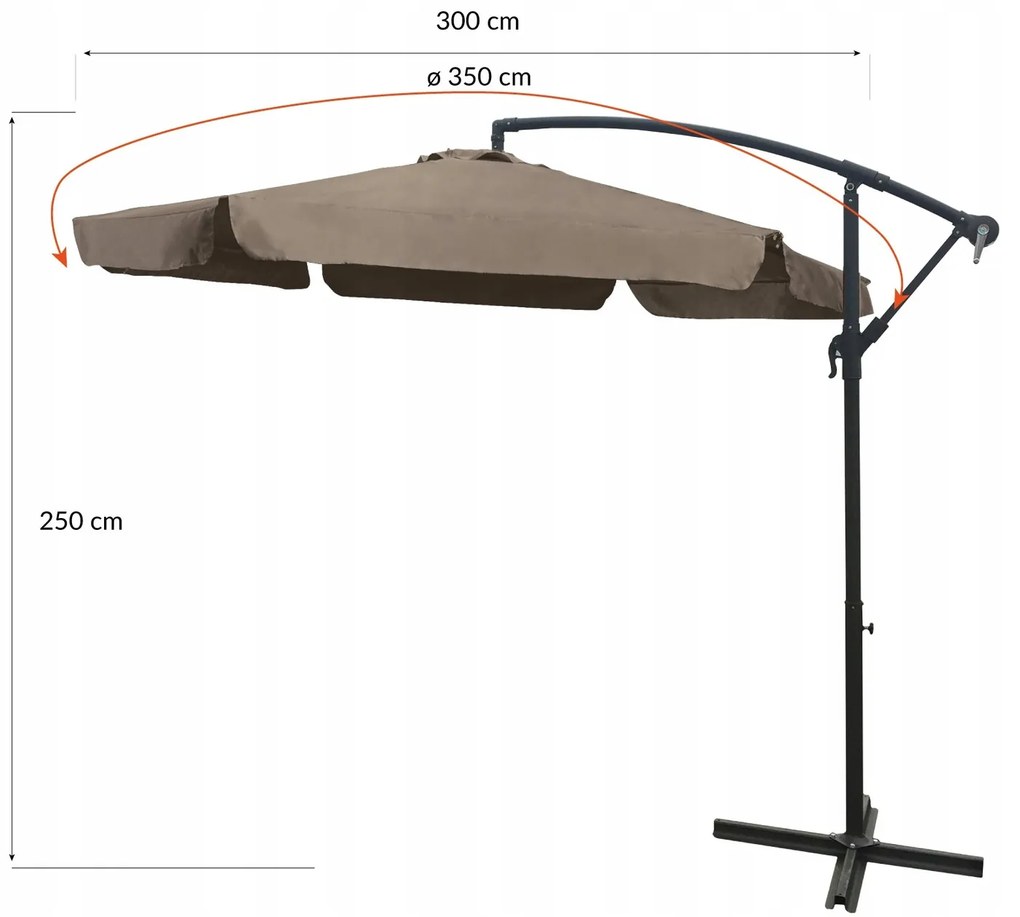 Dekorstudio Veľký záhradný slnečník Dallas - 350 cm - béžový