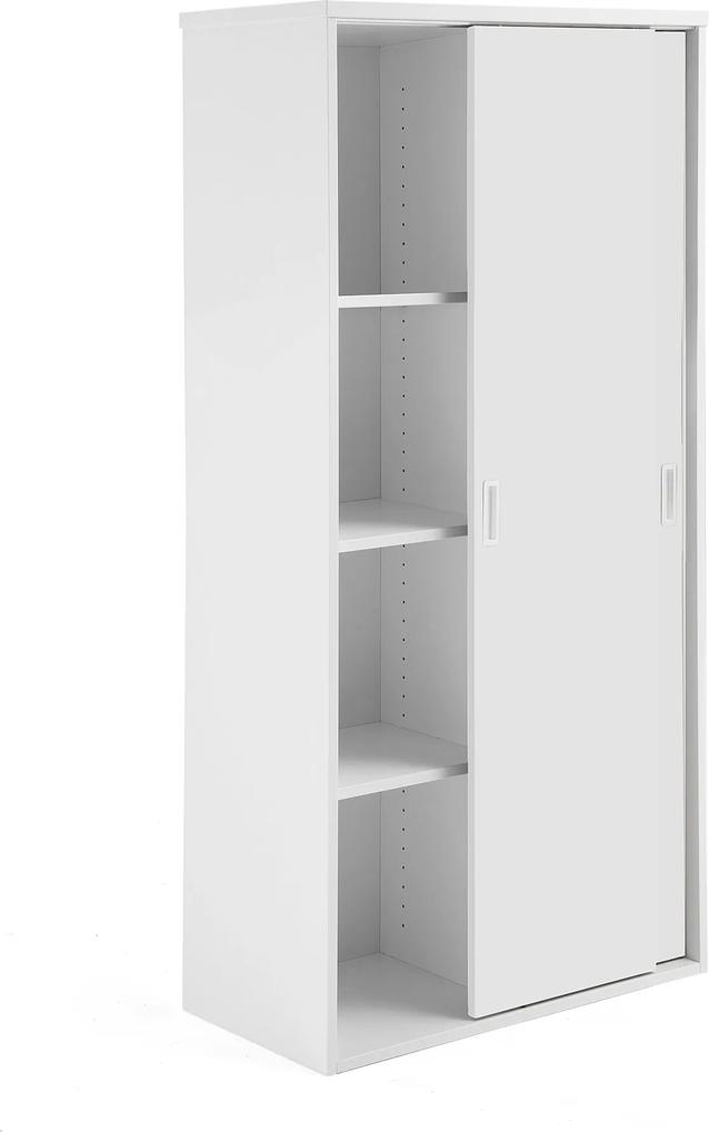 Kancelárska skriňa Modulus s posuvnými dverami, 1600x800 mm, biela