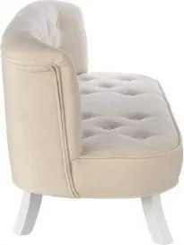 Detská zamatová sedačka béžová 17 cm Drevo