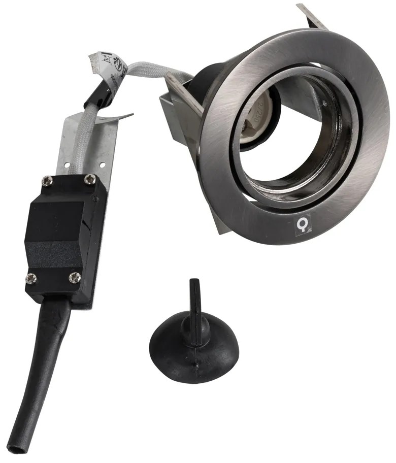 Sada 6 moderných zápustných bodových svietidiel antracitových GU10 50 mm okrúhlych naklápacích - Cisco