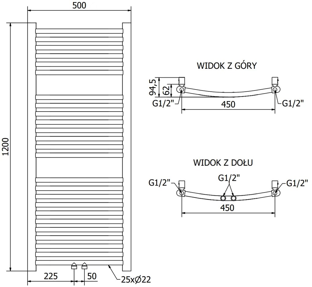 Mexen Ares, elektrické vykurovacie teleso 1200x500 mm + vykurovacia tyč 600 W, zlatá lesklá, W102-1200-500-2600-50