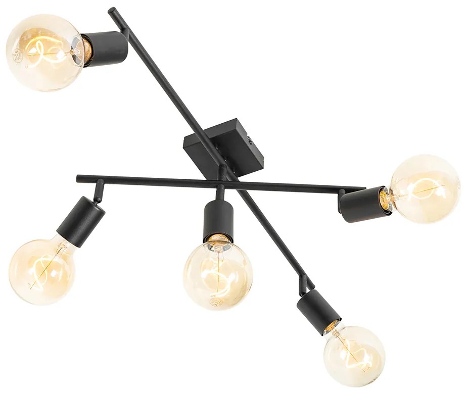 Moderné bodové svetlo čierne 5-žiarovkové - Facil