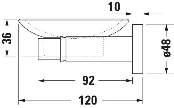 Duravit 99174600 - Nástenná mydelnička D-CODE ľavá matná čierna