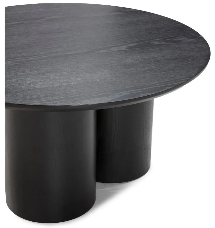 Čierny okrúhly konferenčný stolík ø 80 cm Lua – MOME