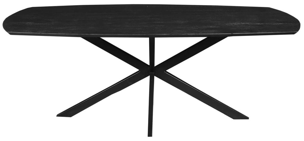 Dánsky jedálenský stôl z mangového dreva Vicenza Black oválny 240x120 cm Mahom